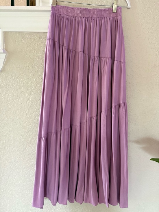 Dresses & Skirts - Lilac Tiered Maxi Skirt - Women's Flowing Skirt